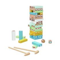 Jogo Infantil Jenga de Madeira Animais Tooky Toy