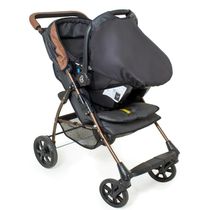 Carrinho Romano Preto Cobre com Bebe Conforto Grid Galzerano