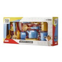 Brincando de Ser Conjunto Cozinha com Acessórios Indicado para +3 Anos Azul/Amarelo Multikids - BR956OUT [Reembalado] BR956OUT