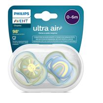 Conjunto de Chupetas - Ultra Air - Sol e Arco-íris - Azul - Philips Avent