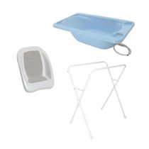 BANHEIRA BEBE PLASTICA ACQUA TRIO AZUL PASTEL - GALZERANO