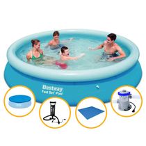 Kit Piscina Inflável Bestway 3.700 Litros Filtro Capa Bomba Forro