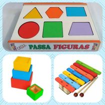 Kit Com 3 Brinquedos Primeira Infância Coordenação Motora