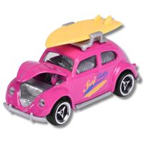 Miniatura Carro Volkswagen Fusca Beetle Surf 1/64 Rosa Majorette