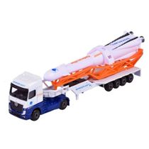 Miniatura Caminhão Prancha Mercedes Benz Actros c/ Foguete Espacial 1/64 Majorette 21205330