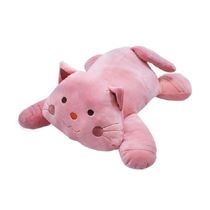 Gato Rosa Deitado 47cm Pelúcia - Fofy Toys