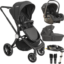 Carrinho Moises Bebe Conforto Base ISOFIX Kiddo Sunny Preto