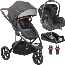 Carrinho de Bebe Moises Bebe Conforto e Base Kiddo Trek Cinza