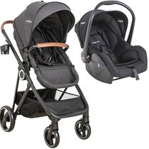 Carrinho de Bebe Moises com Bebe Conforto Kiddo Cosmos Preto