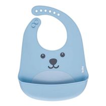 Babador De Silicone Com Pega Migalhas Gumy Azul Buba