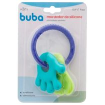 Mordedor Maozinha E Pezinho Em Silicone Azul E Verde Buba