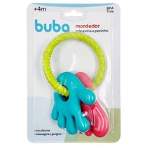 Mordedor Maozinha E Pezinho Em Silicone Rosa E Azul Buba