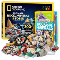 Coleção de Rochas, Fósseis, Pedras Preciosas e Cristais, 300 Peças, National Geographic