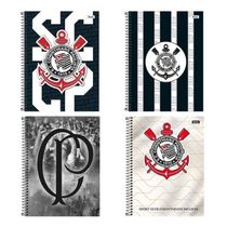 Kit 4 Cadernos Corinthians Espiral 80fls Foroni - Sortido