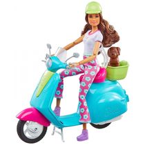 Fashionista Está Pronta para Qualquer Aventura com sua Roupa Estilosa e seu Amigo para Crianças de 3 a 7 Anos, BARBIE HGM55, Azul turquesa