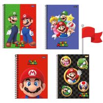 Kit 2 Cadernos Super Mario 160fls Nintendo SORTIDOS - Foroni