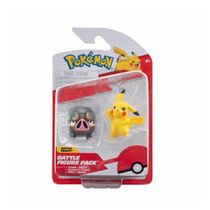 Boneco de Batalha Lechonk e Pikachu - Pokémon