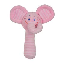 Chocalho Bastão Elefantinho - Rosa - Antialérgico - 16 cm - CAS Brinquedos