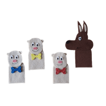 Dedoches de Feltro - Porquinhos - 4 Personagens - Multicolorido - Kits e Gifts