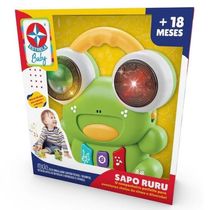 Brinquedo Para Bebe Sapo Ruru Com Luz E Som +18M Estrela