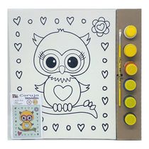 Kit Pintura Tela 25x30 cm - Coruja - Kits for Kids