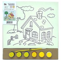 Kit Pintura Tela 25x30 cm - Casa - Kits for Kids