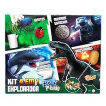 Escava Prêmio - Kit Explorador 4 em 1 - Insetos, Animais Marinhos, Dinossauros e Espaço - Toyng