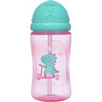 Garrafa Infantil Antivazamento 340ml Buba Dino Patinete Rosa