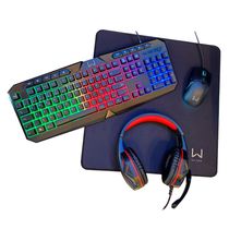 Kit Air Drop 4 Em 1: Teclado + Mouse + Headset e Mousepad Warrior - TC304OUT [Reembalado] TC304OUT