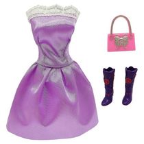 Cartela Coleçao Roupa e Acessorios Belinda Roxo DM TOYS DMT5738