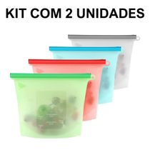 Kit 2 Porta Alimentos Reutilizável Silicone 1000 e 1500ML