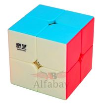 Cubo Mágico Profissional 2x2x2 QiYi QiDi S Stickerless Peças Coloridas