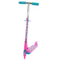 Patinete Infantil 2 Rodas Dobravel Menina Rosa Guidão Azul Bbr Toys