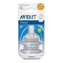 Bico Mamadeira Classic Fluxo Rapido Nº4 (6M+) Philips AVENT SCY764/02 - 2 Unidades