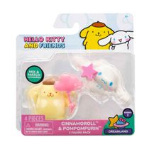 2 Bonecas Cinnamoroll e Pompompurin Estrela Rosa Hello Kitty