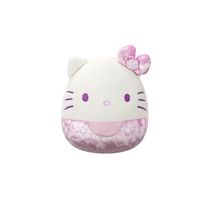 Pelúcia Hello Kitty Lilás 20cm Veludo 50 anos Squishmallows