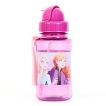 Garrafa Escolar 350ml Frozen II com Canudo Roxa