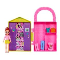 Boneca Polly Pocket Closet Fashion Reveal Amarelo  De Luxo