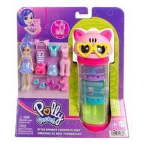 Boneca Polly Pocket Conjunto Closet Armário Giratório Cat