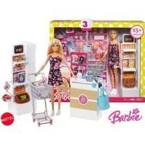 Boneca Barbie No Supermercado De Luxo Com Carrinho De Compra