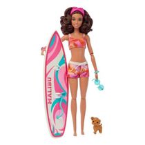 Boneca Barbie Novo Filme Dia Do Surf Cabelo Cacheado Morena