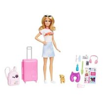 Boneca Barbie Malibu Viajante Loira Com + 10 Acessórios