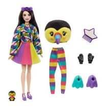 Boneca Barbie Cutie Reveal Animais Da Selva Pelúcia Tucano