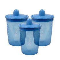 Kit com 3 Copos de Transição 250ml Azul - Clingo