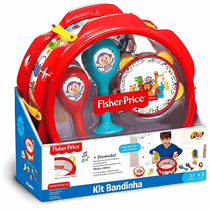 Kit Bandinha Fisher Price Tambor e Pandeiro 3+ Fun