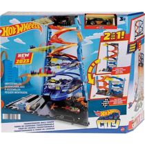 Conjunto e Pista - 2 em 1 - Hot Wheels City - Torre de Corrida - Mattel