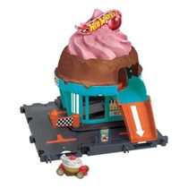 Pista De Corida Hot Wheels City Sorveteria Na Cidade De Luxo