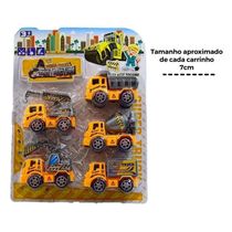 Kit De 5 Mini Carrinho De Contrução De Ficção Amarelo 7 Cm