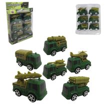 Kit 6 Caminhão Miniatura Militar Guerra Com Fricção