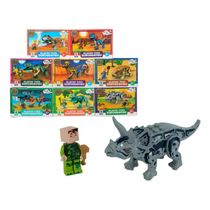 Kit 8 Boneco Dinossauro De Bloco De Monta Varias Peças